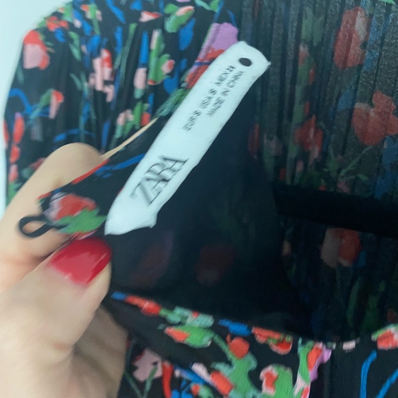 Zara Mini Shift Dress Floral Long Sleeve - Picture 5 of 9